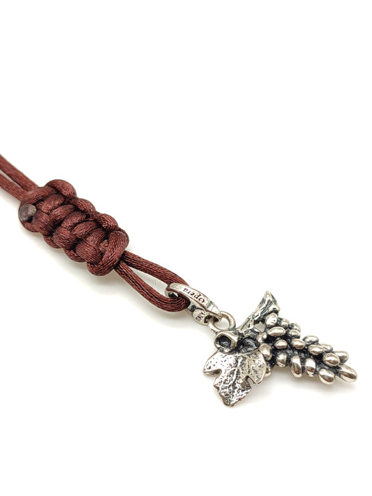 Portachiavi Portachiavi in argento grappolo uva con corda in raso - Gioielli Pavan
