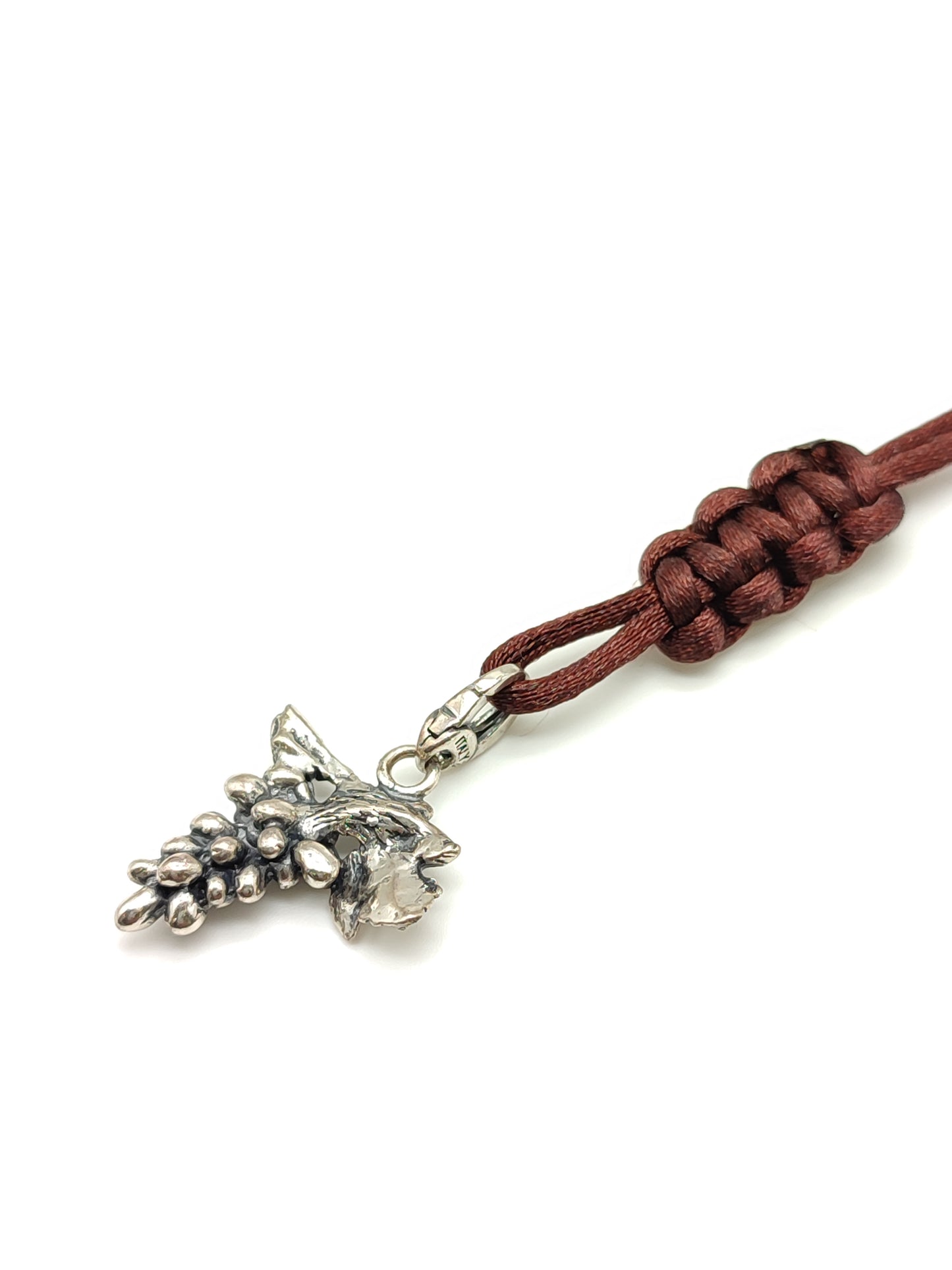 Portachiavi Portachiavi in argento grappolo uva con corda in raso - Gioielli Pavan