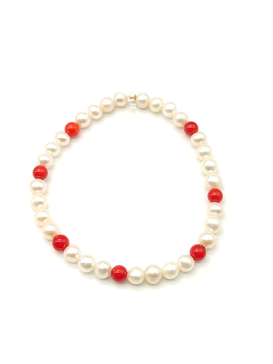Bracciale Bracciale elastico mare perle e corallo - Gioielli Pavan