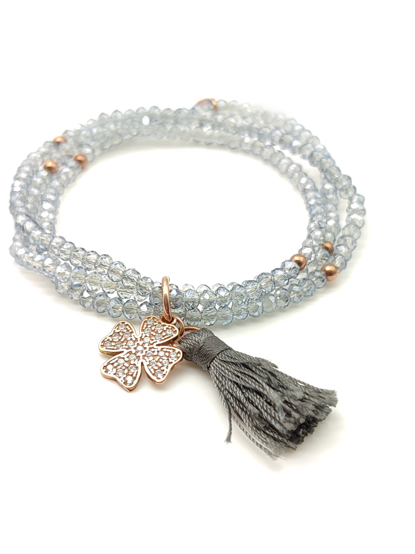 Bracciale Bracciale elastico mare quadrifoglio a pavé - Gioielli Pavan