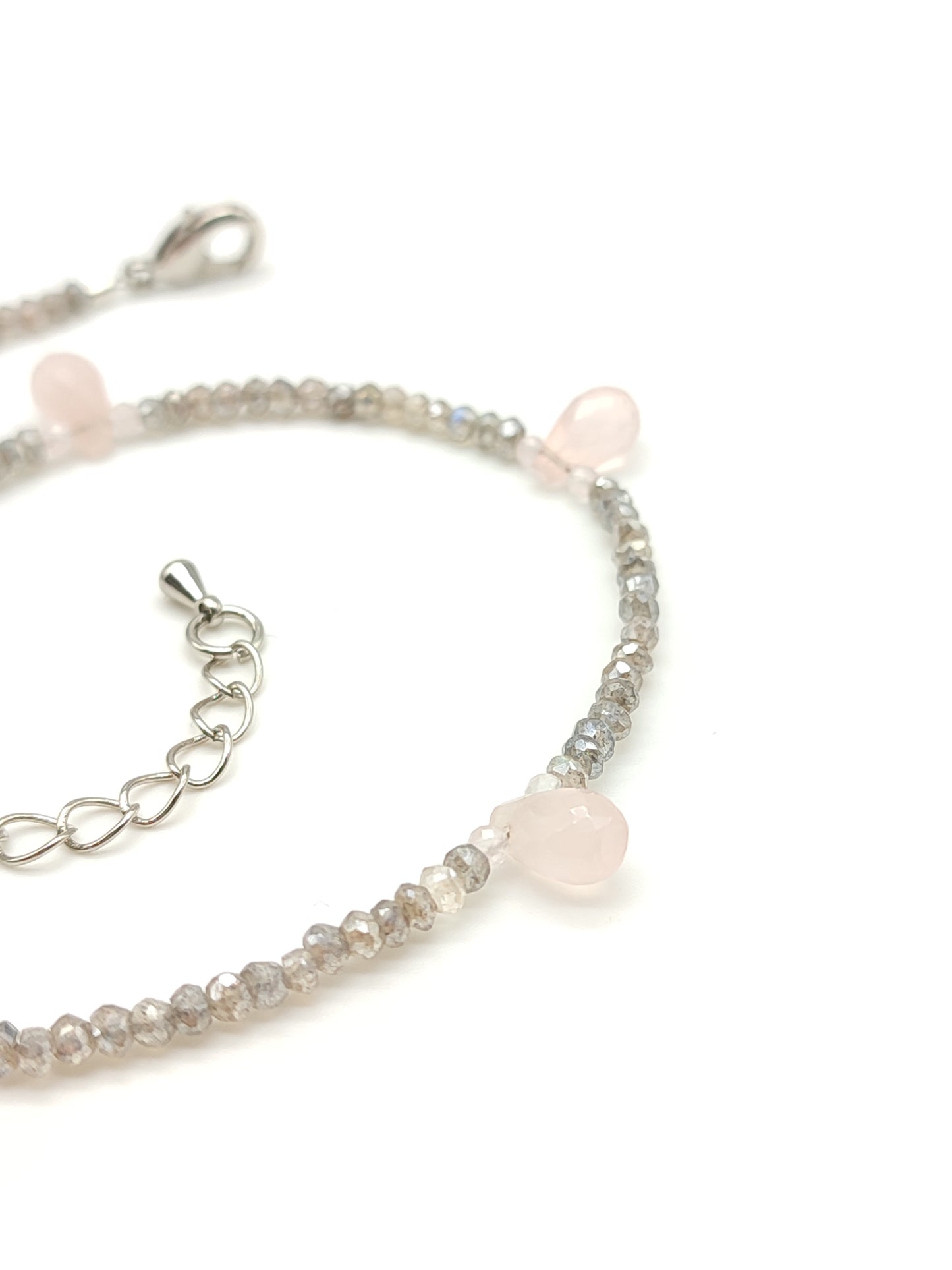 Cavigliere Cavigliera in labradorite e quarzo rosa - Gioielli Pavan