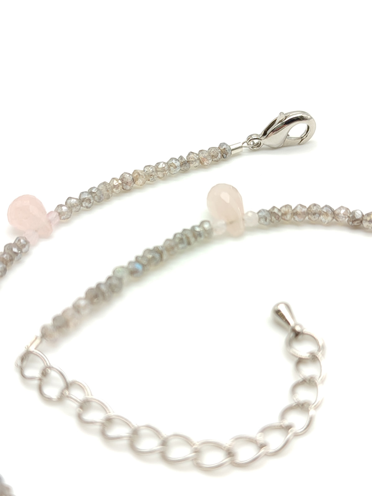Cavigliera in labradorite e quarzo rosa - Gioielli Pavan
