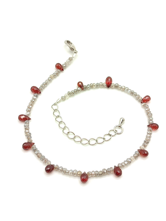 Cavigliera Cavigliera in labradorite e granati - Gioielli Pavan
