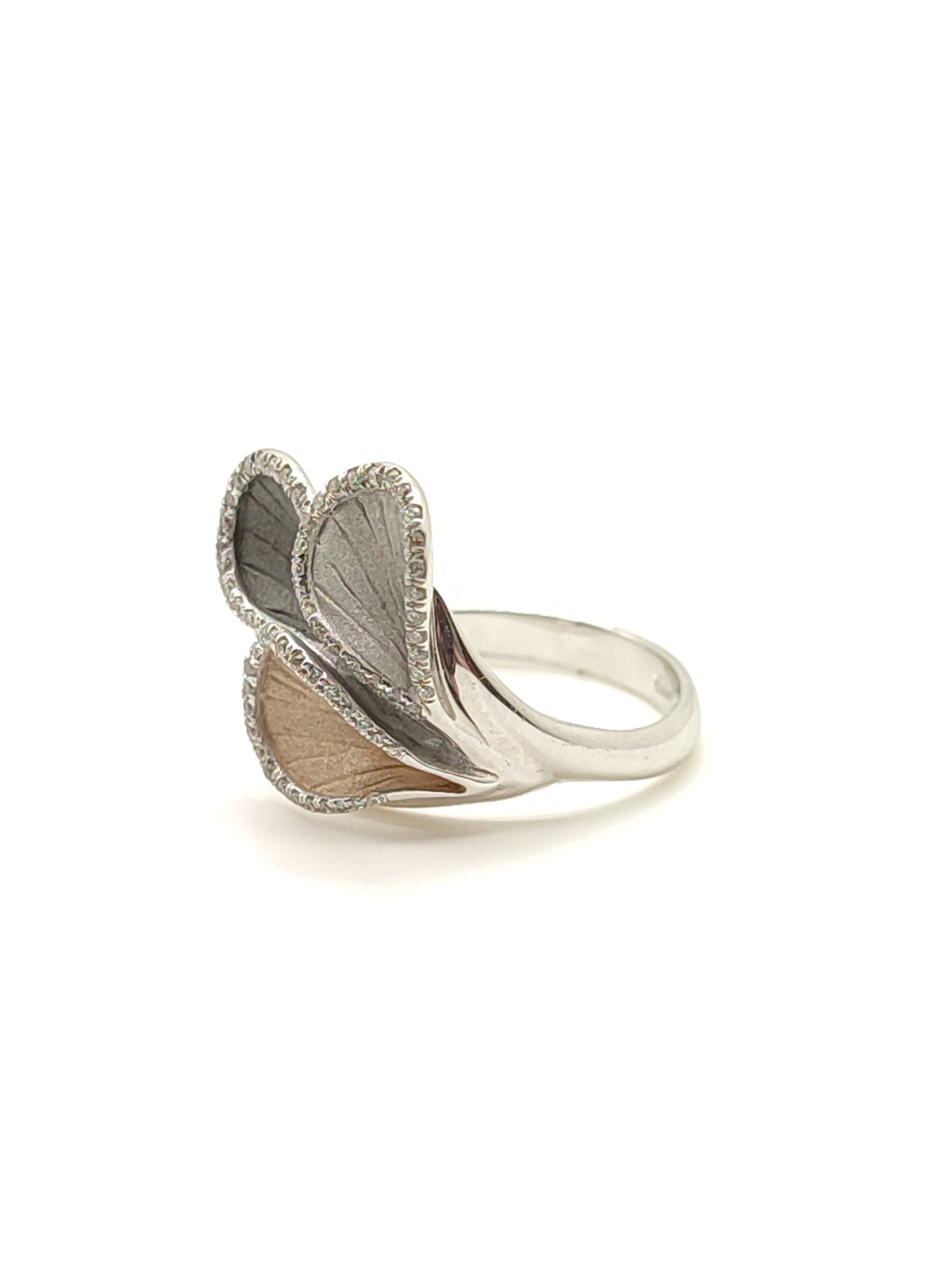 Anello Goccia Oro Tricolor Diamanti 0,17 ct - Annamaria Cammilli - Gioielli Pavan