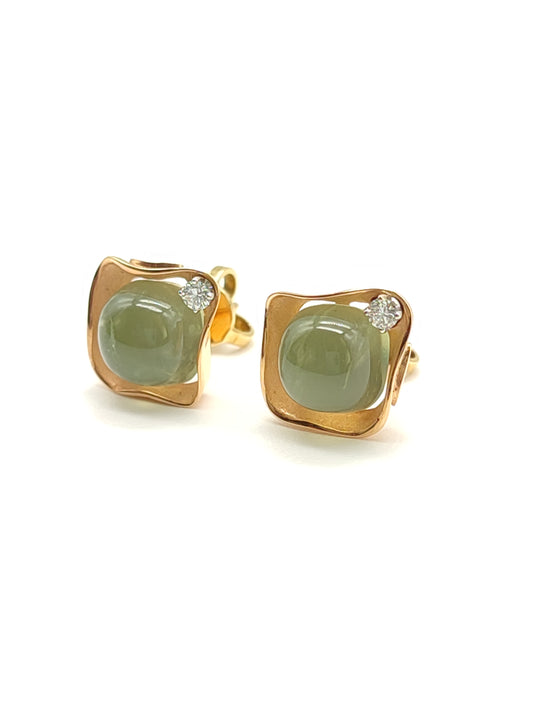 Orecchini Orecchini Dune cubic in oro con Prehnite Cammilli - Gioielli Pavan