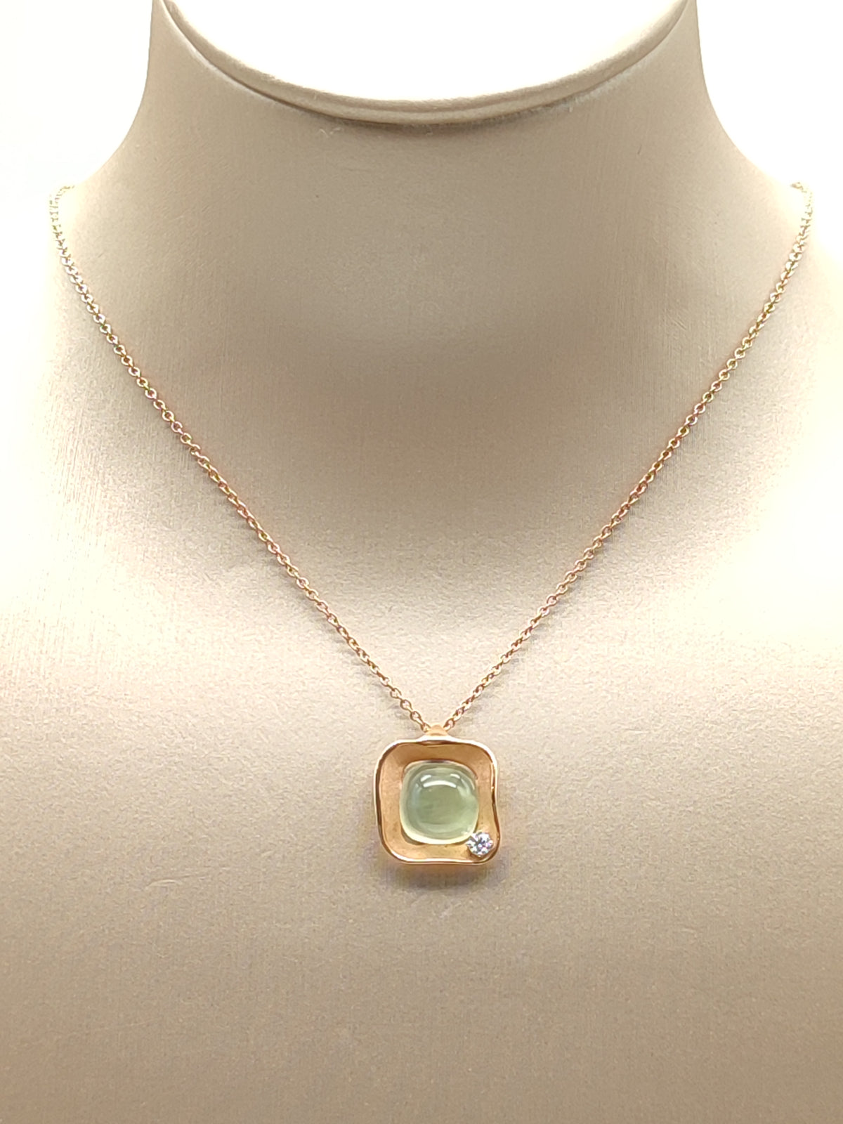 Girocollo Dune Cubic Oro Orange Apricot Prehnite Diamanti 0,05 ct - Annamaria Cammilli - Gioielli Pavan