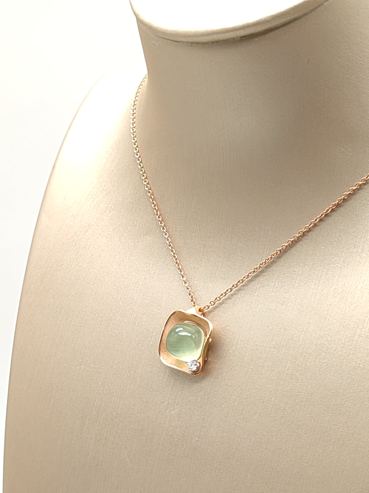 Girocollo Dune Cubic Oro Orange Apricot Prehnite Diamanti 0,05 ct - Annamaria Cammilli - Gioielli Pavan