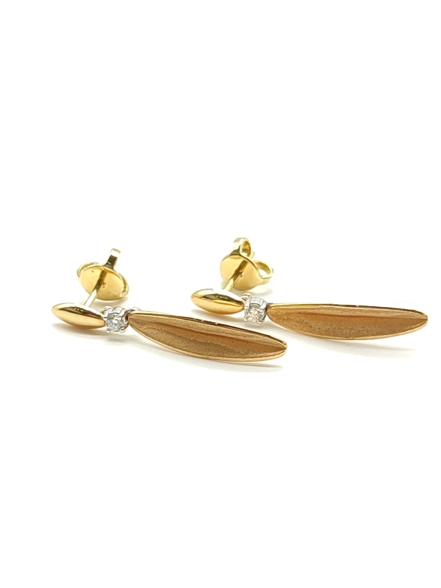 Orecchini Orecchini foglie in oro con diamanti Cammilli - Gioielli Pavan