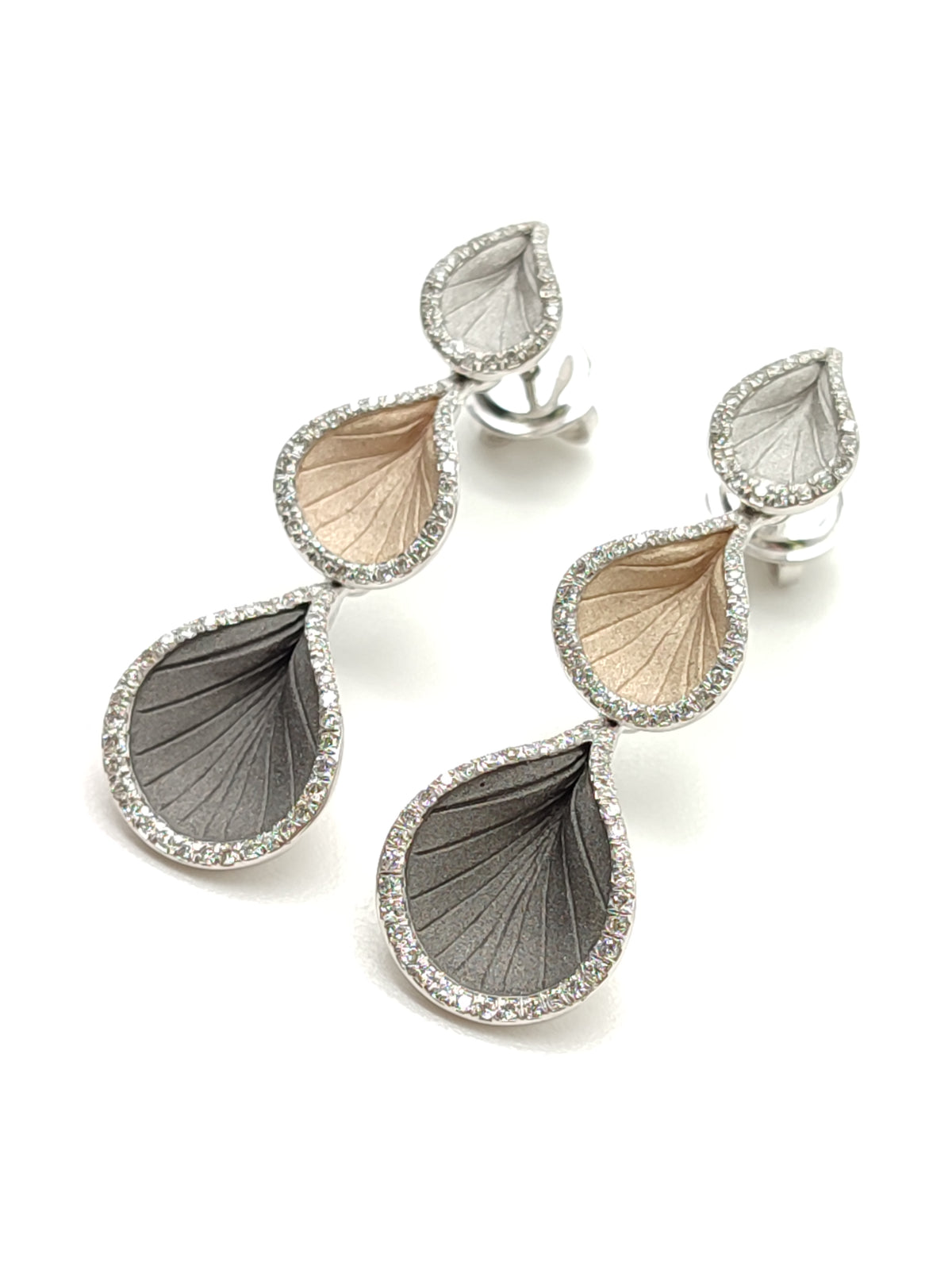 Orecchini Goccia Oro Tricolor Diamanti 0,62 ct - Annamaria Cammilli - Gioielli Pavan