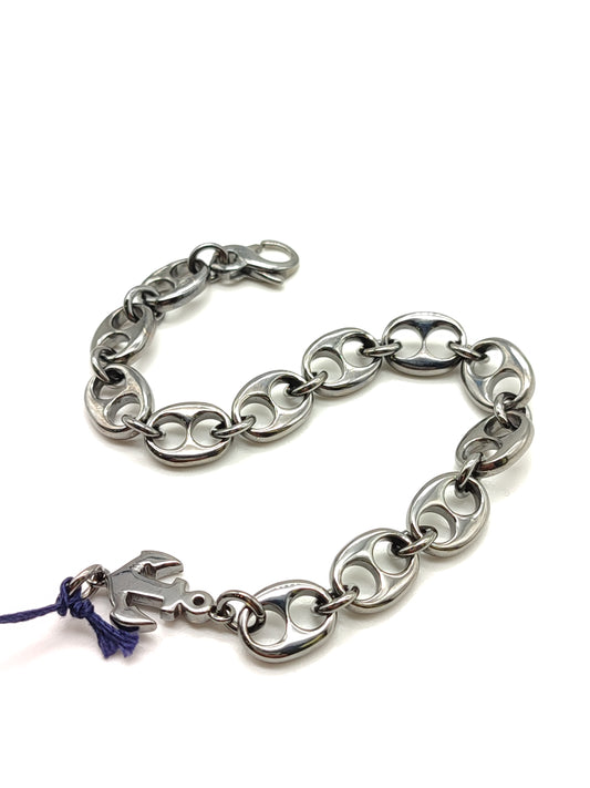 Bracciali Bracciale in argento brunito con ancora - Gioielli Pavan