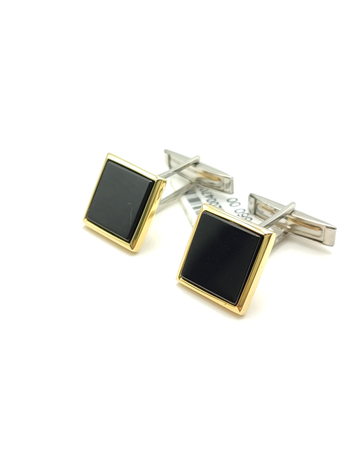Gemelli Oro 18kt e Argento con Onice Nera - Gioielli Pavan