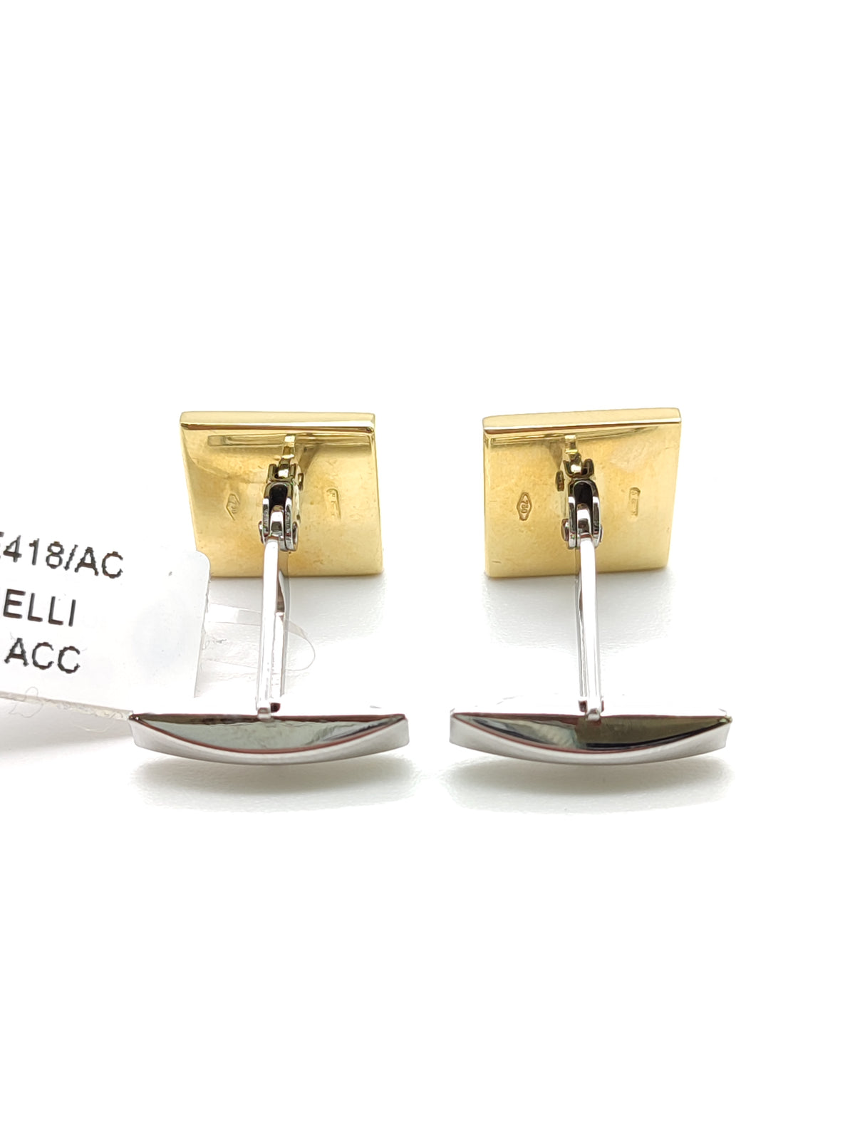 Gemelli Oro 18kt e Argento con Onice Nera - Gioielli Pavan