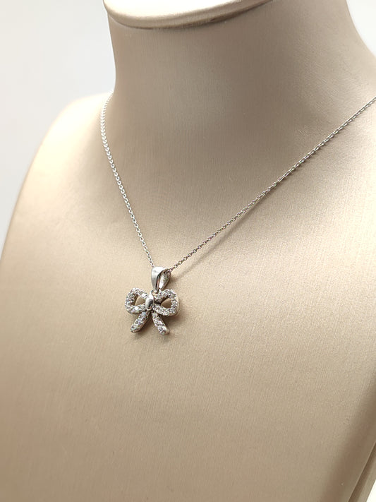 Girocollo Girocollo in argento fiocchetto a pavé - Gioielli Pavan