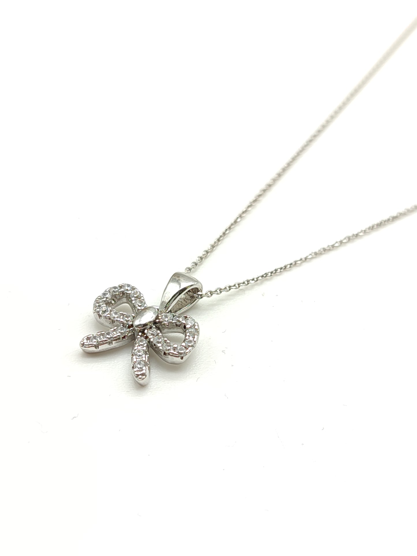 Girocollo Girocollo in argento fiocchetto a pavé - Gioielli Pavan