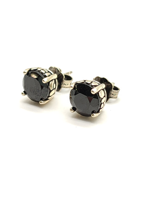 Orecchini Orecchini a bottone con spinelli neri - Gioielli Pavan