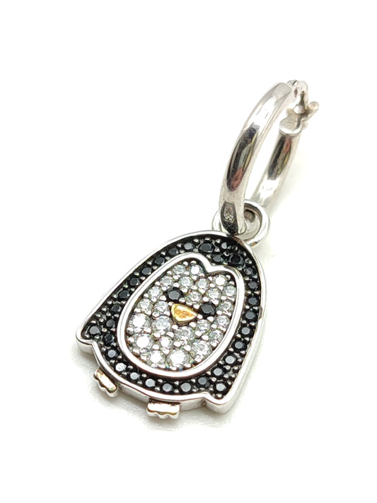 Orecchini Mono Orecchino pinguino con zirconi - Gioielli Pavan