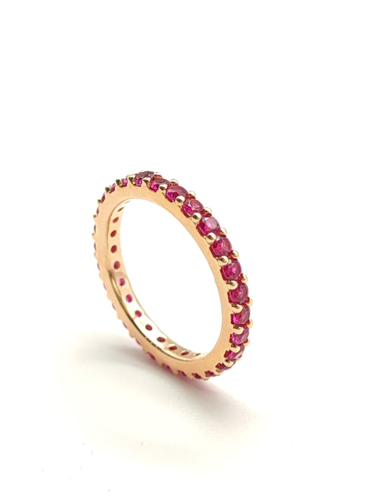 Anello Anello fedina zirconi rossi - Gioielli Pavan