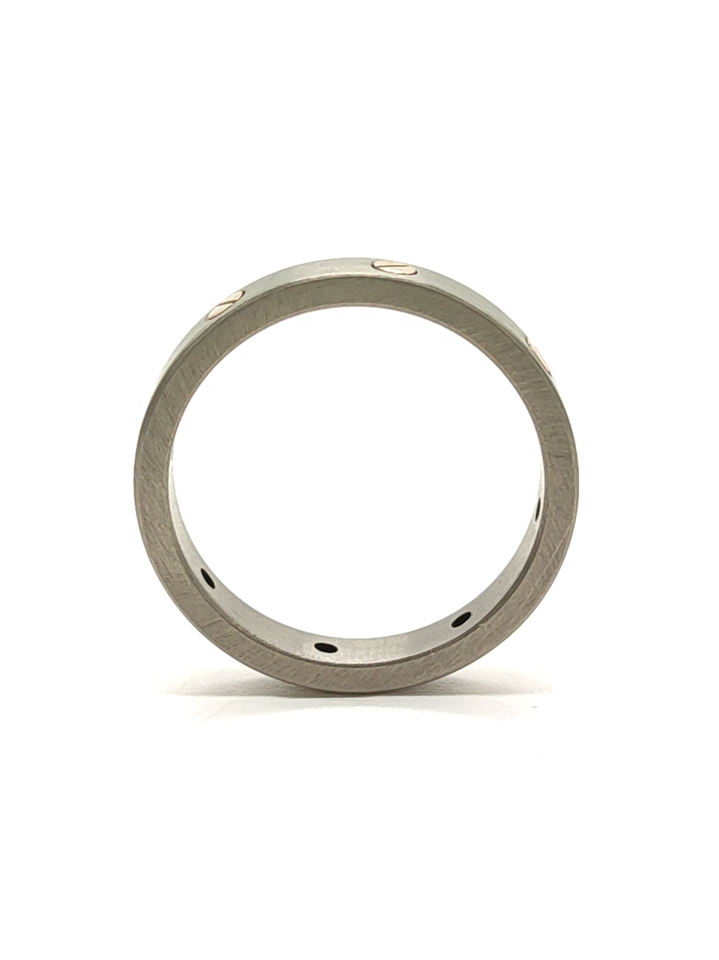 Anello fedina in titanio e oro - Gioielli Pavan