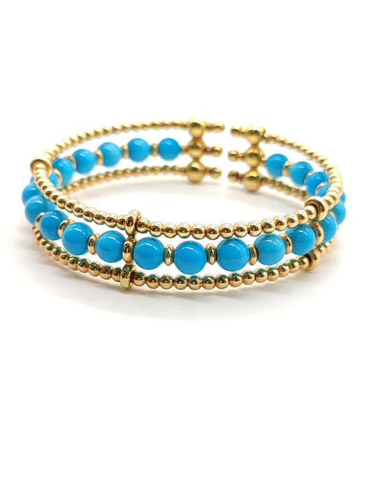 Bracciale Bracciale in oro a schiava con turchesi - Gioielli Pavan