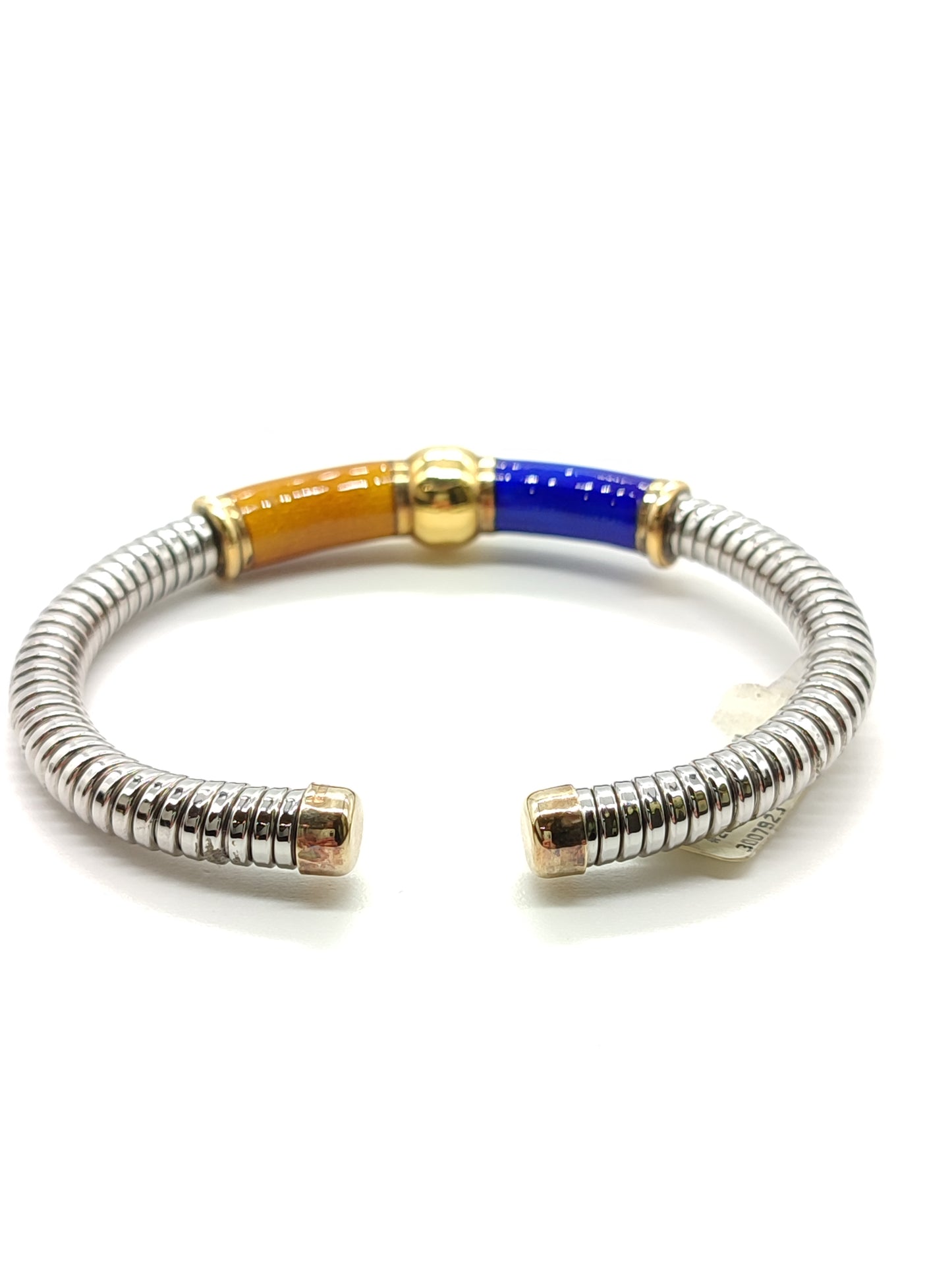 Bracciale Bracciale in oro e acciaio a schiava con smalti - Gioielli Pavan