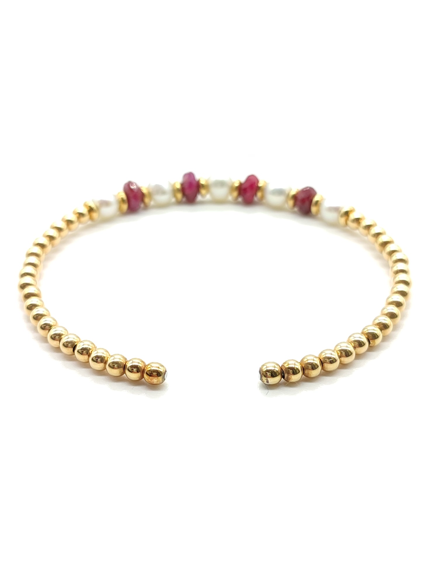 Bracciali Bracciale in oro con perle e rubini a schiava - Gioielli Pavan