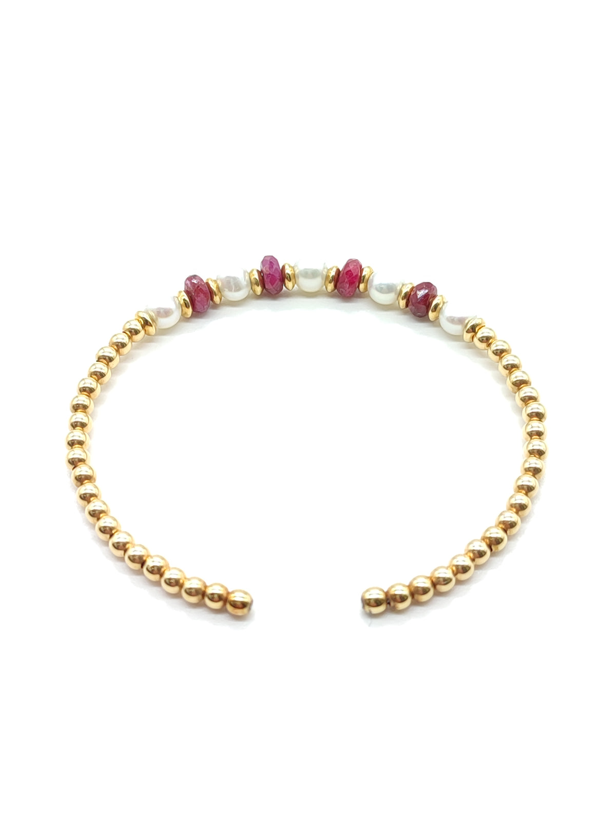 Bracciale in oro con perle e rubini a schiava - Gioielli Pavan