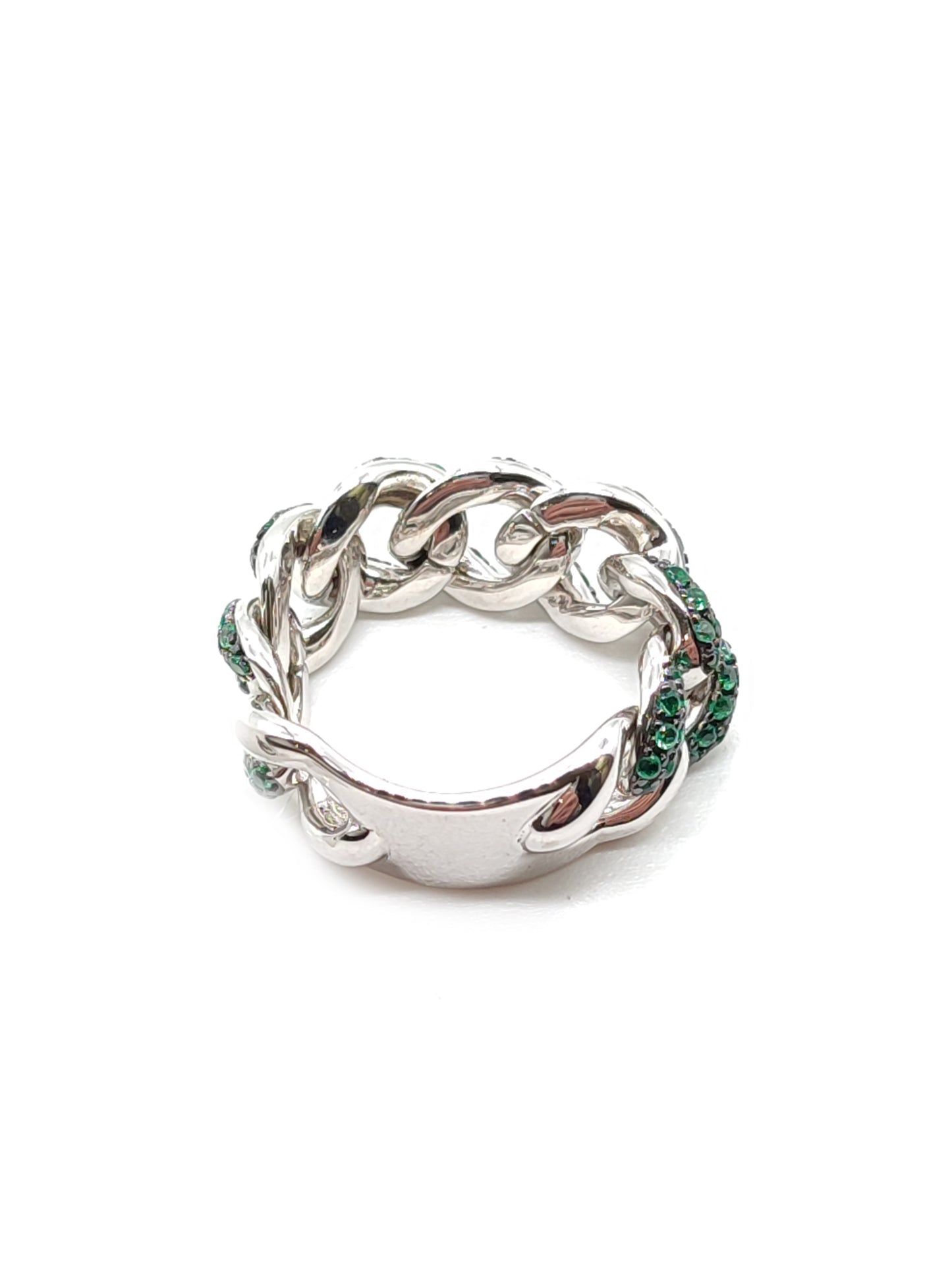Anello Anello in argento groumette zirconi verde - Gioielli Pavan