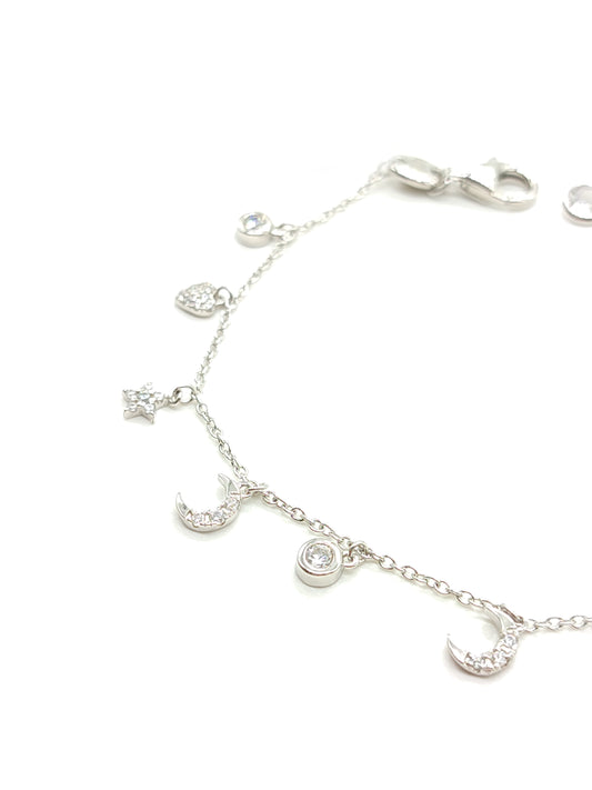 Bracciale Braccialetto con pendenti in argento e zirconi - Gioielli Pavan