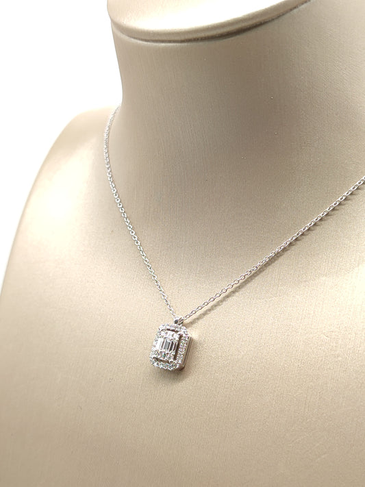 Girocollo Girocollo in oro con pavé rettangolare di diamanti 0,33ct - Gioielli Pavan