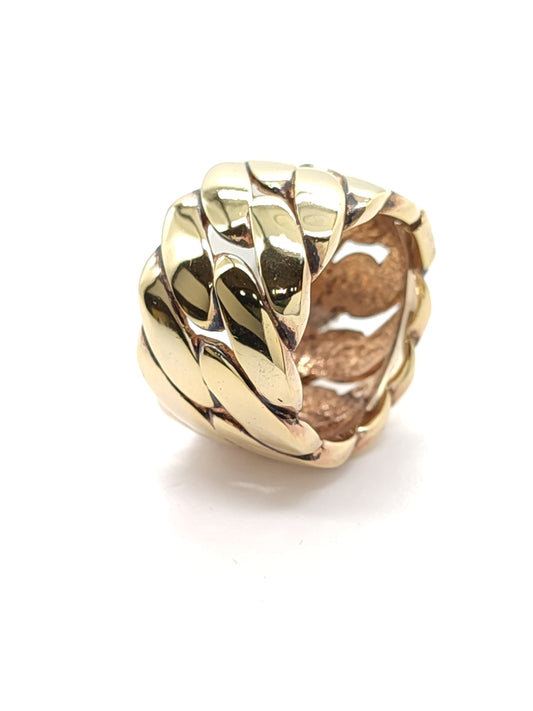 Anello Anello groumette in argento dorato giallo - 1,5cm - Gioielli Pavan