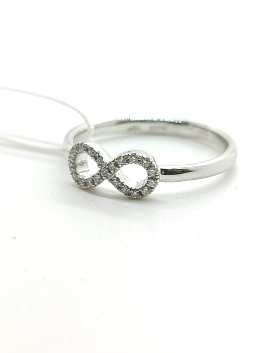 Anelli Anello infinito in oro con diamanti 0,07ct - Gioielli Pavan
