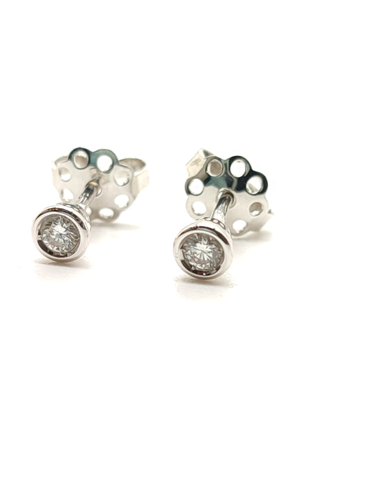 Orecchini Orecchini punto luce in oro con diamanti 0,16ct -2,8mm - Gioielli Pavan