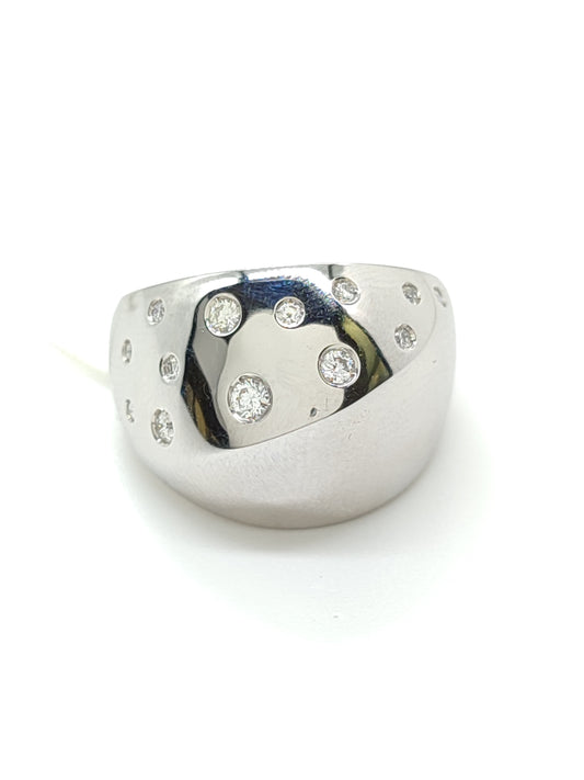 Anelli Anello fascia in oro bianco con diamanti - Gioielli Pavan