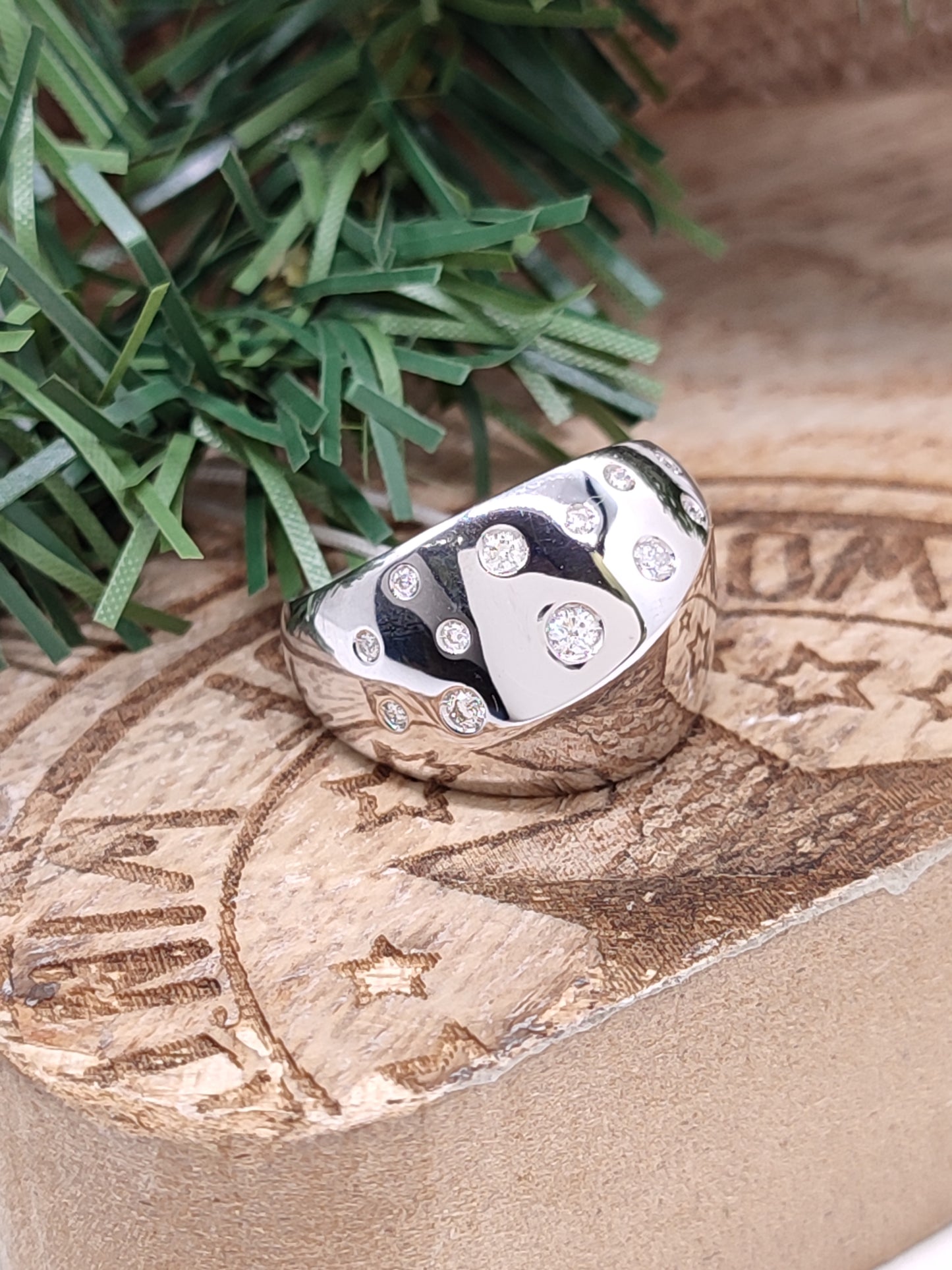 Anelli Anello fascia in oro bianco con diamanti - Gioielli Pavan