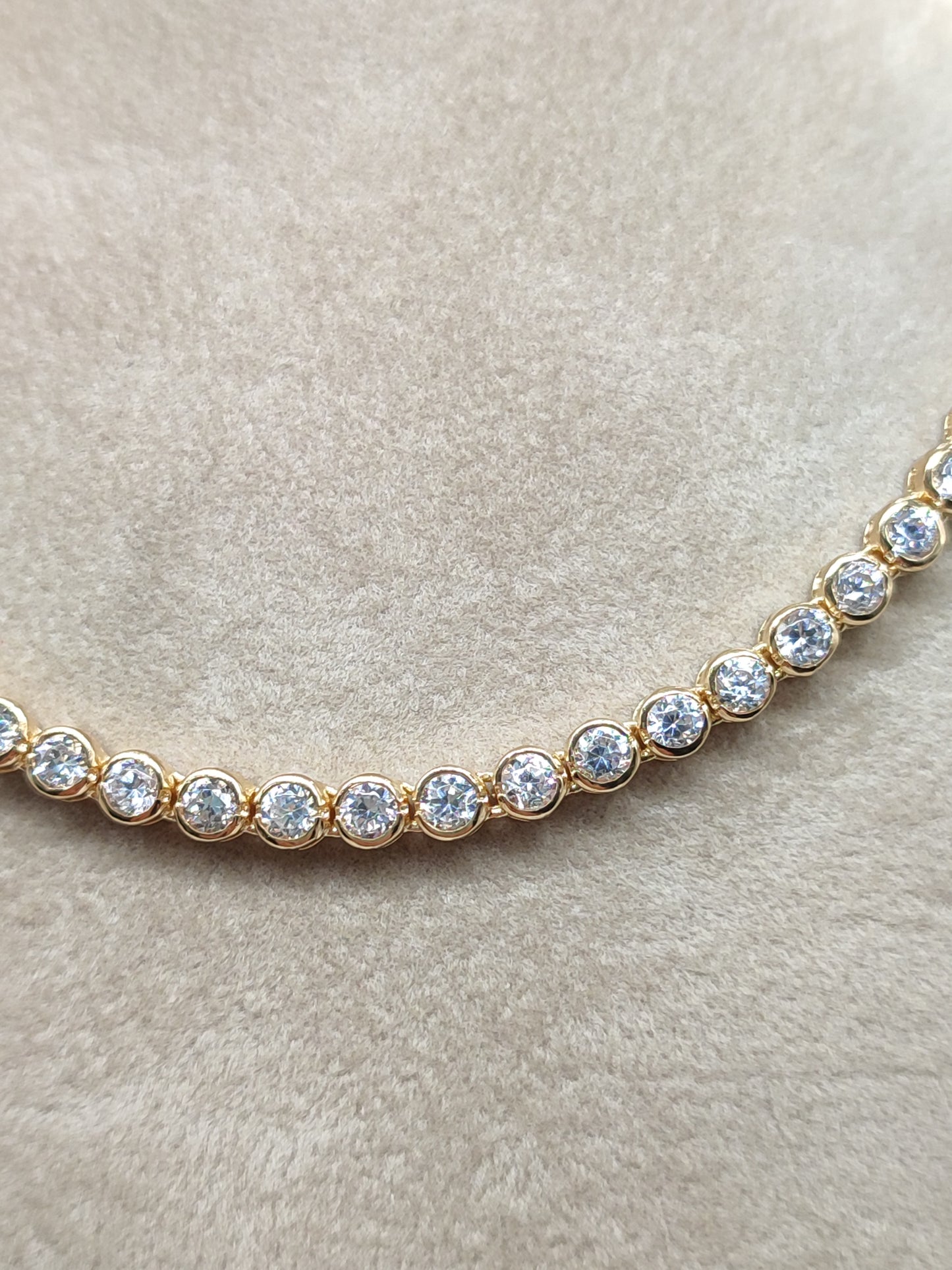 Girocollo Girocollo in argento dorato giallo modello tennis con zirconie - Gioielli Pavan