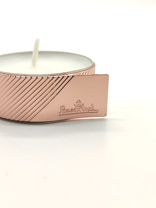 Tealight Rosenthal in argento dorata rosa D.4cm - Gioielli Pavan