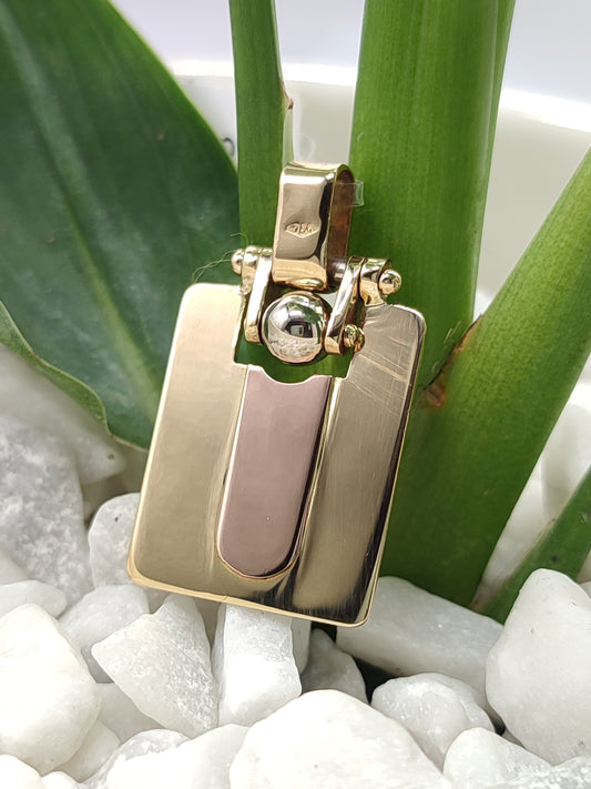 Ciondoli e pendenti Ciondolo medaglia oro tre colori rettangolare - Gioielli Pavan