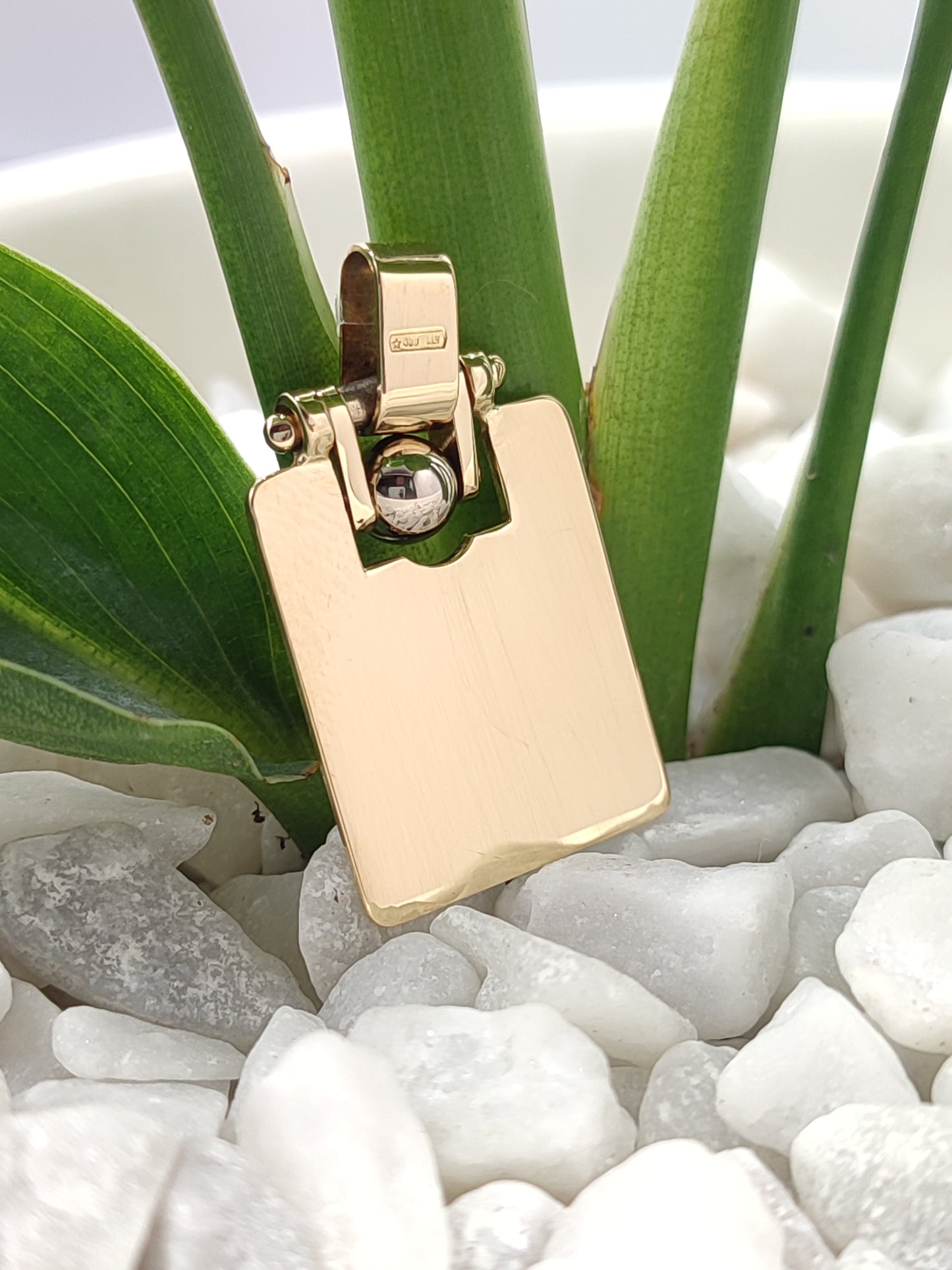 Ciondoli e pendenti Ciondolo medaglia oro tre colori rettangolare - Gioielli Pavan