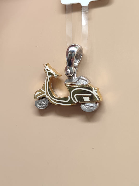 Ciondoli e pendenti Ciondolo oro giallo e bianco vespa - Gioielli Pavan