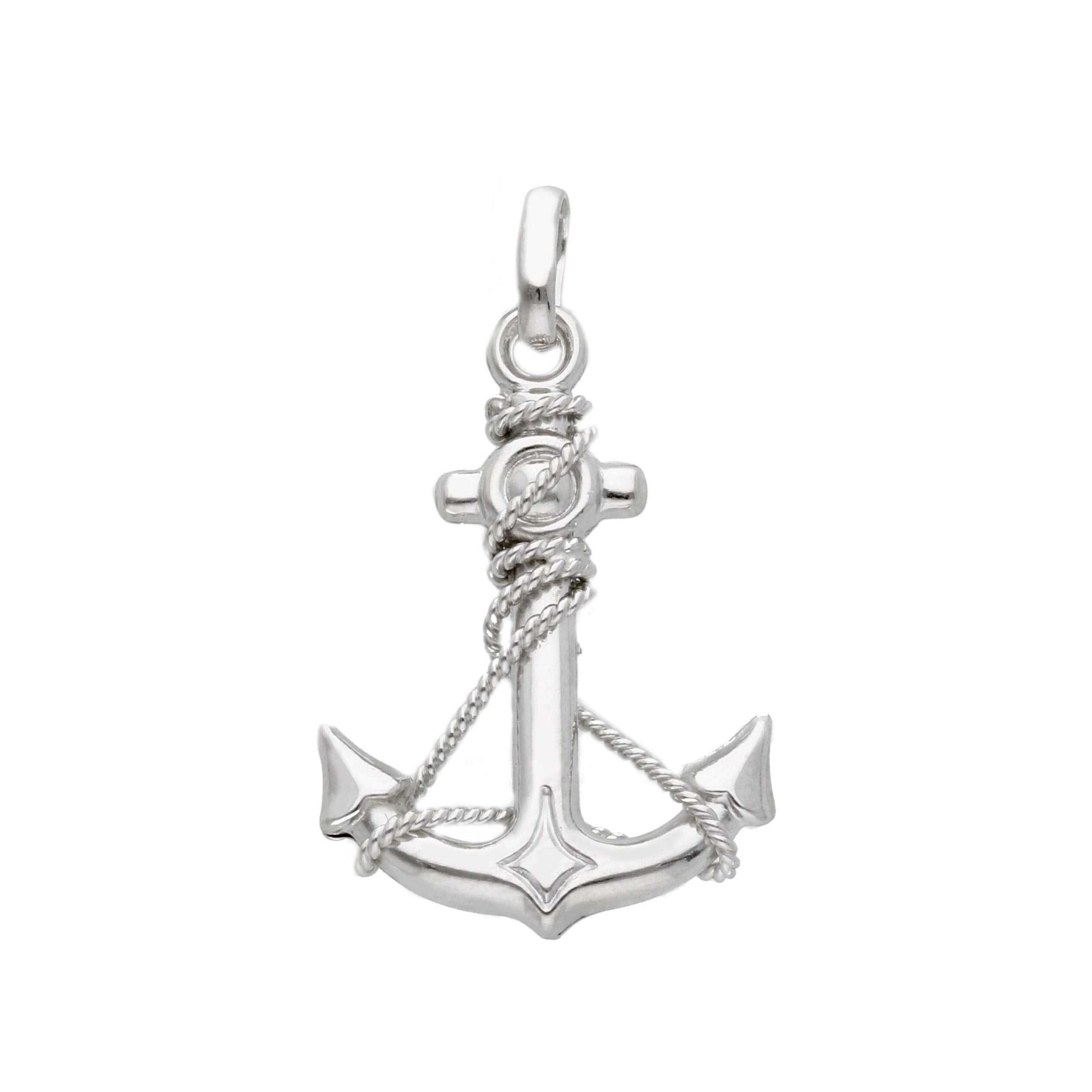 Ciondoli e pendenti Ciondolo in Oro 18k a forma di Ancora con corda nautica - Gioielli Pavan