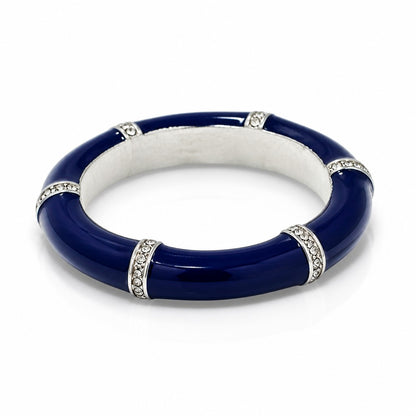 Anello Argento 925 Smalto Blu e Diamanti