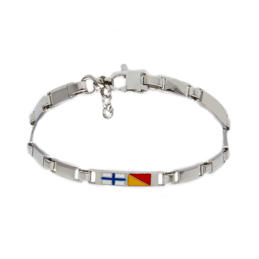 Bracciale Bracciale in Argento 925 con Bandiere Nautiche - Gioielli Pavan