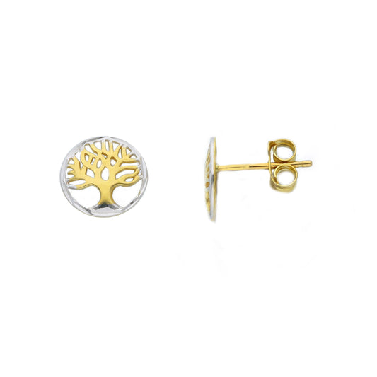Orecchini Orecchini Albero della Vita Oro 18k Bicolore Bianco e Giallo - Gioielli Pavan