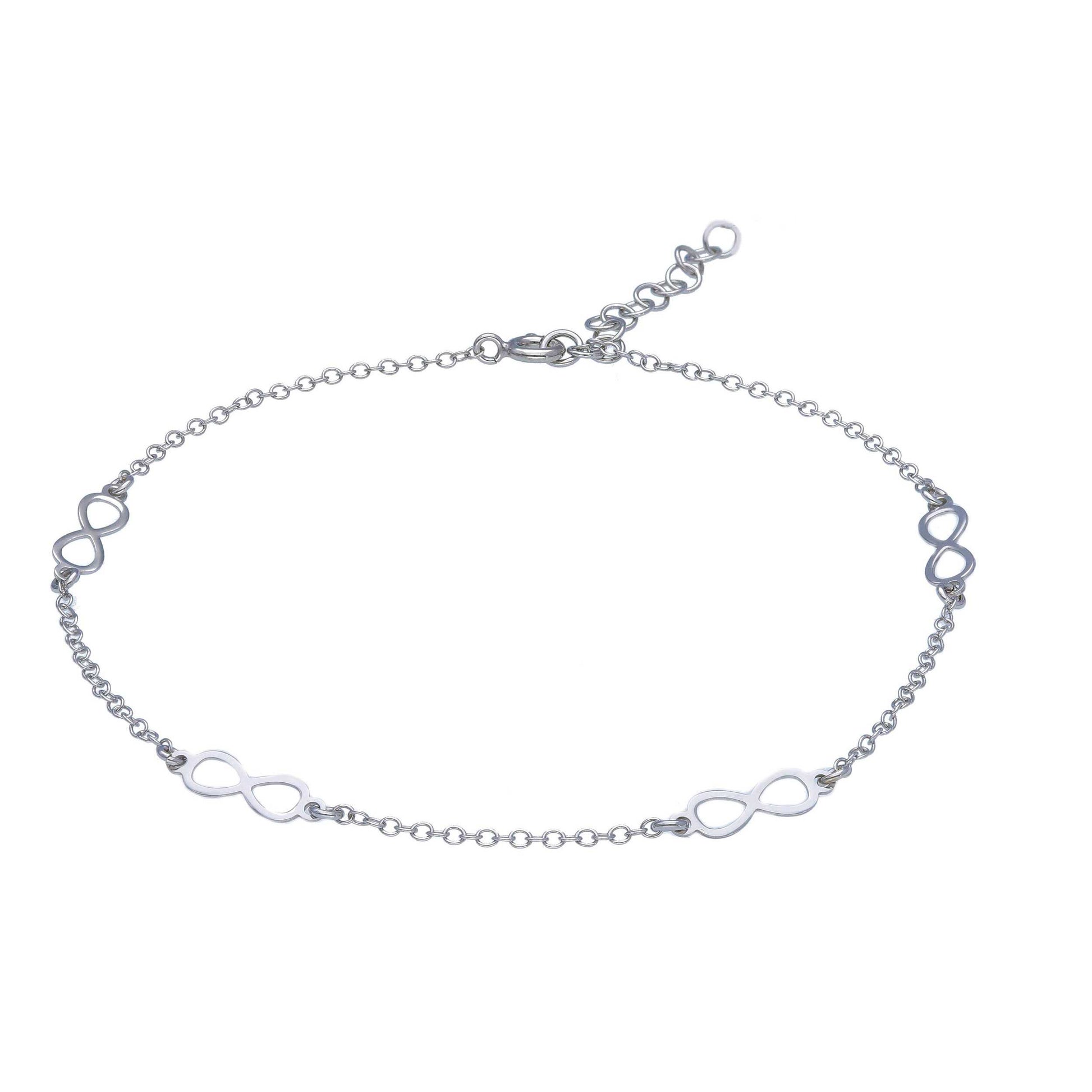 Cavigliera Cavigliera in argento maglia con infiniti alternati - Gioielli Pavan