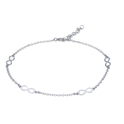 Cavigliera Cavigliera in argento maglia con infiniti alternati - Gioielli Pavan