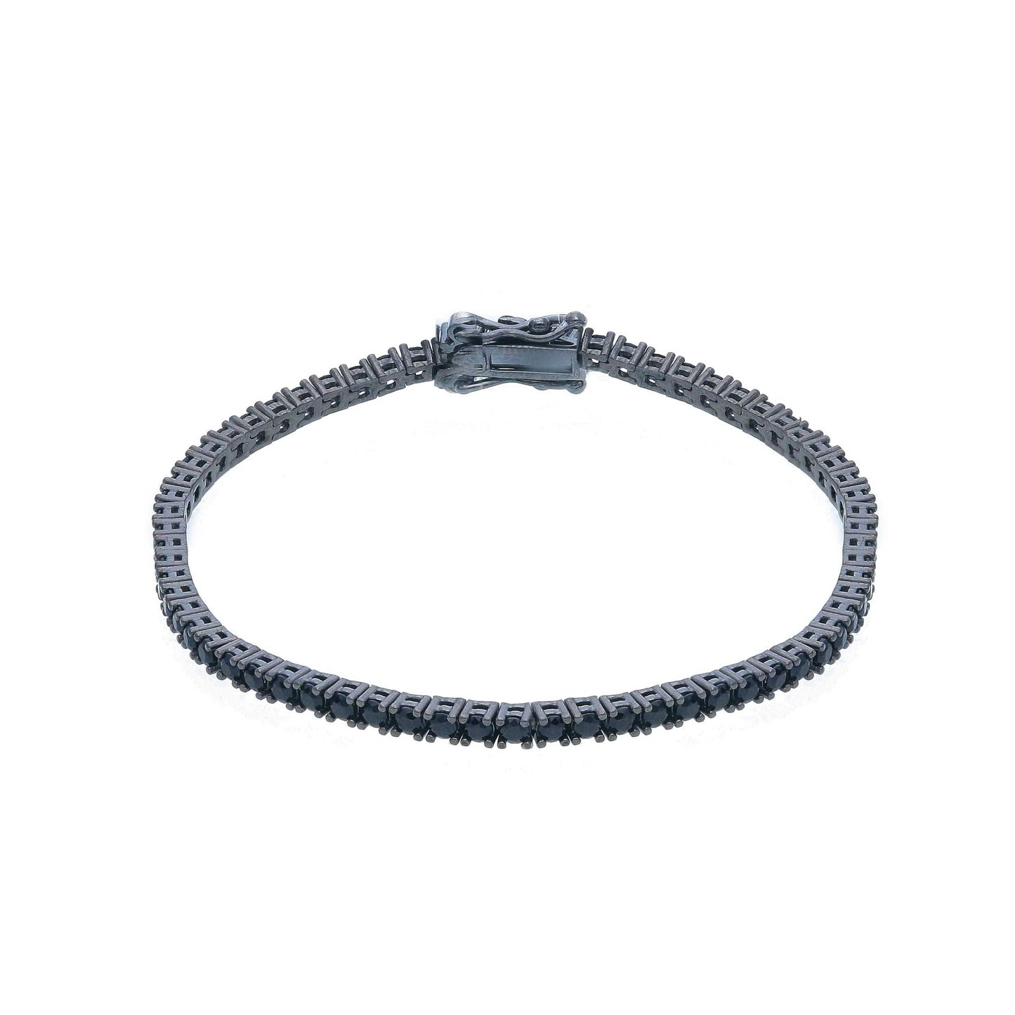Bracciale Bracciale tennis in argento brunito con zirconi neri lunghezza fissa - articolo con varianti - Gioielli Pavan