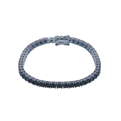 Bracciale Bracciale tennis in argento brunito con zirconi neri lunghezza fissa - articolo con varianti - Gioielli Pavan