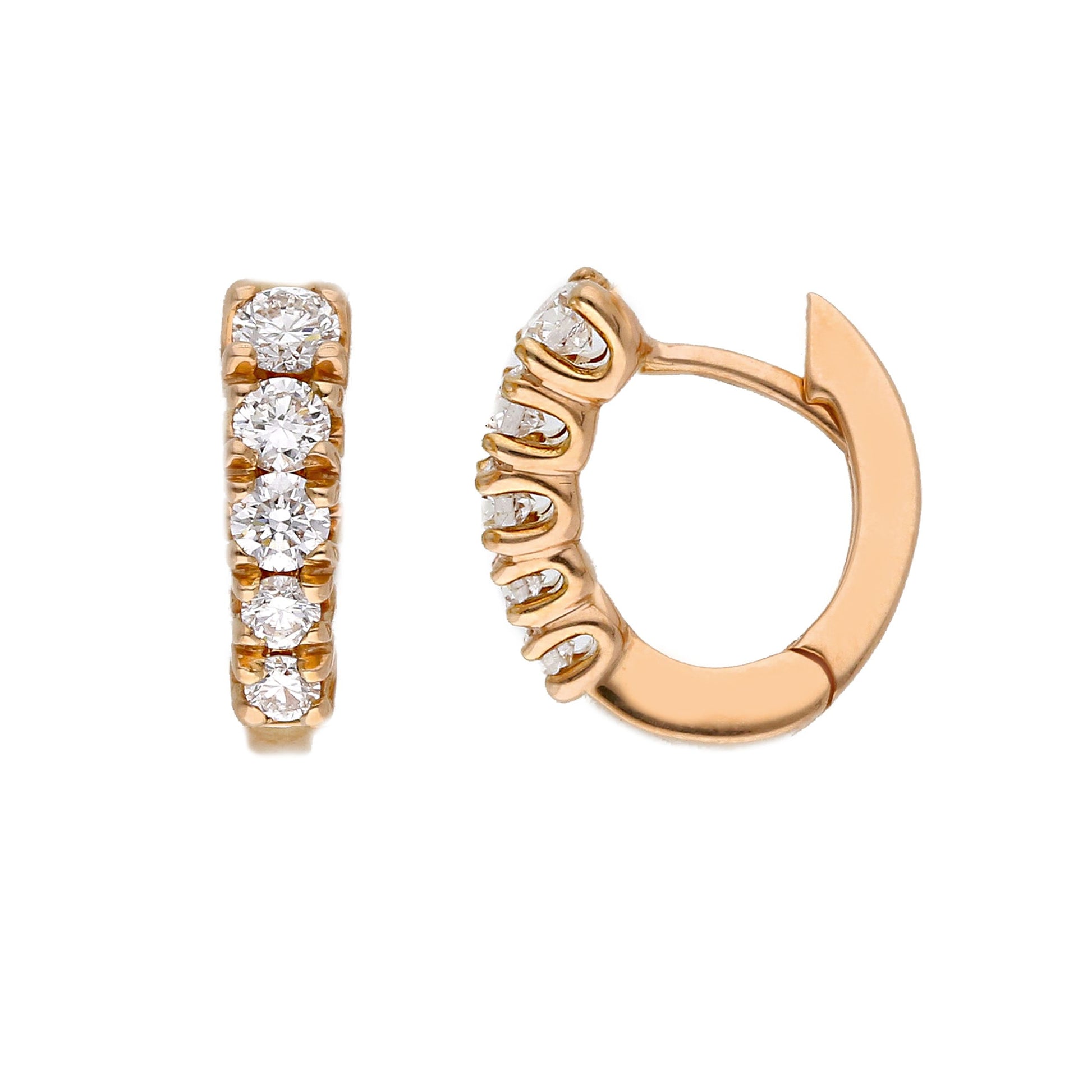 Orecchini Orecchini a Scattino in Oro Rosa 18kt con Diamanti Naturali - Gioielli Pavan