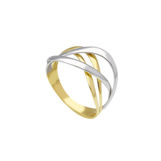 Anello Anello in oro fascia due colori intrecciata - Gioielli Pavan