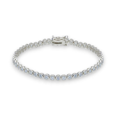 Bracciale Bracciale tennis in argento con zirconi incassati a battuta - lunghezza fissa - Gioielli Pavan